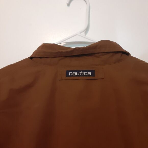Vintage Nautica Jacket Mens Size XL Extra Large Brown Embroidered Full Zip - Picture 8 of 11